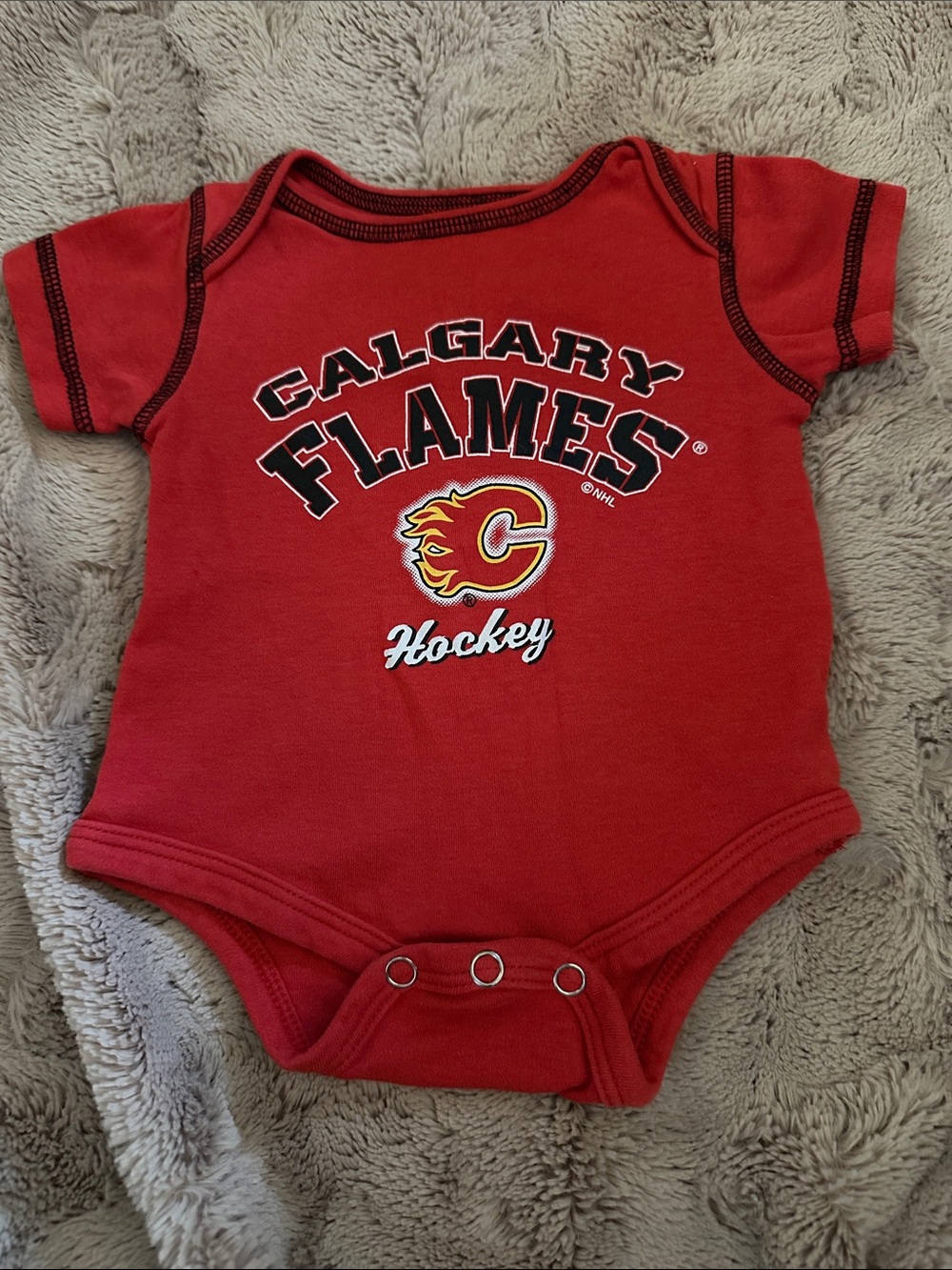 NHL Calgary Flames Red Baby One-Piece Bodysuit